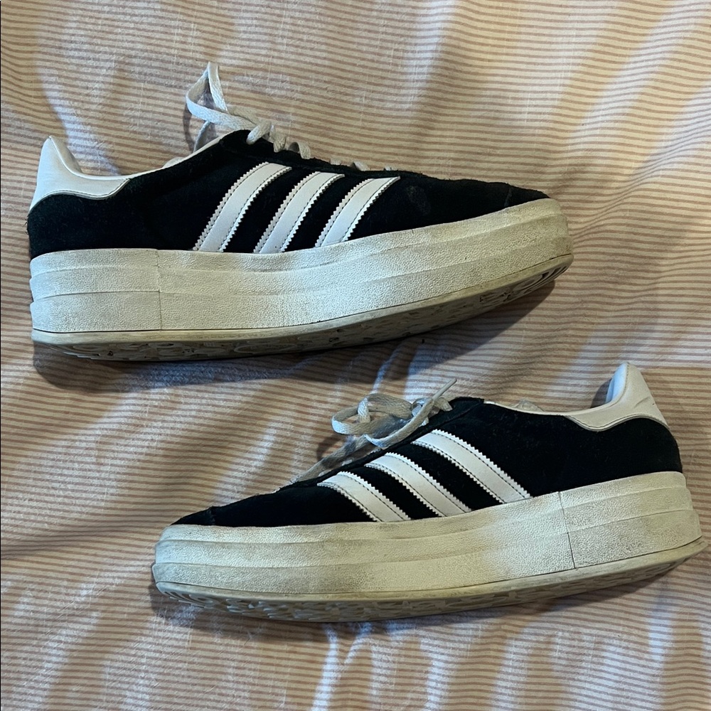 Adidas Black and White Gazelle Bold Sneakers - Picture 3 of 5